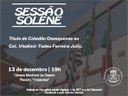 Sessão Solene concede Título de Cidadão osasquense